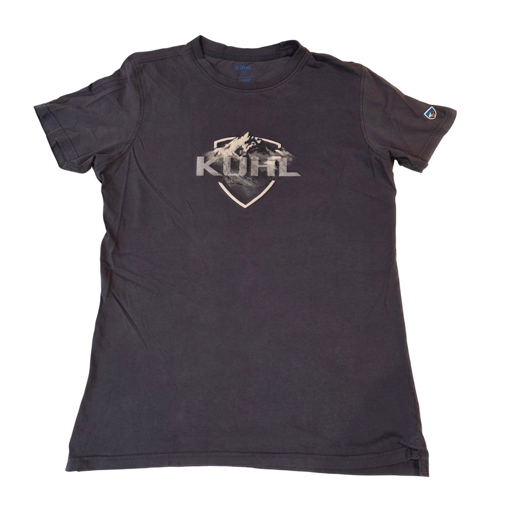 KUHL Wildfibre Organic Cotton Mountain Shield Graphic T-Shirt Gray Small Mens